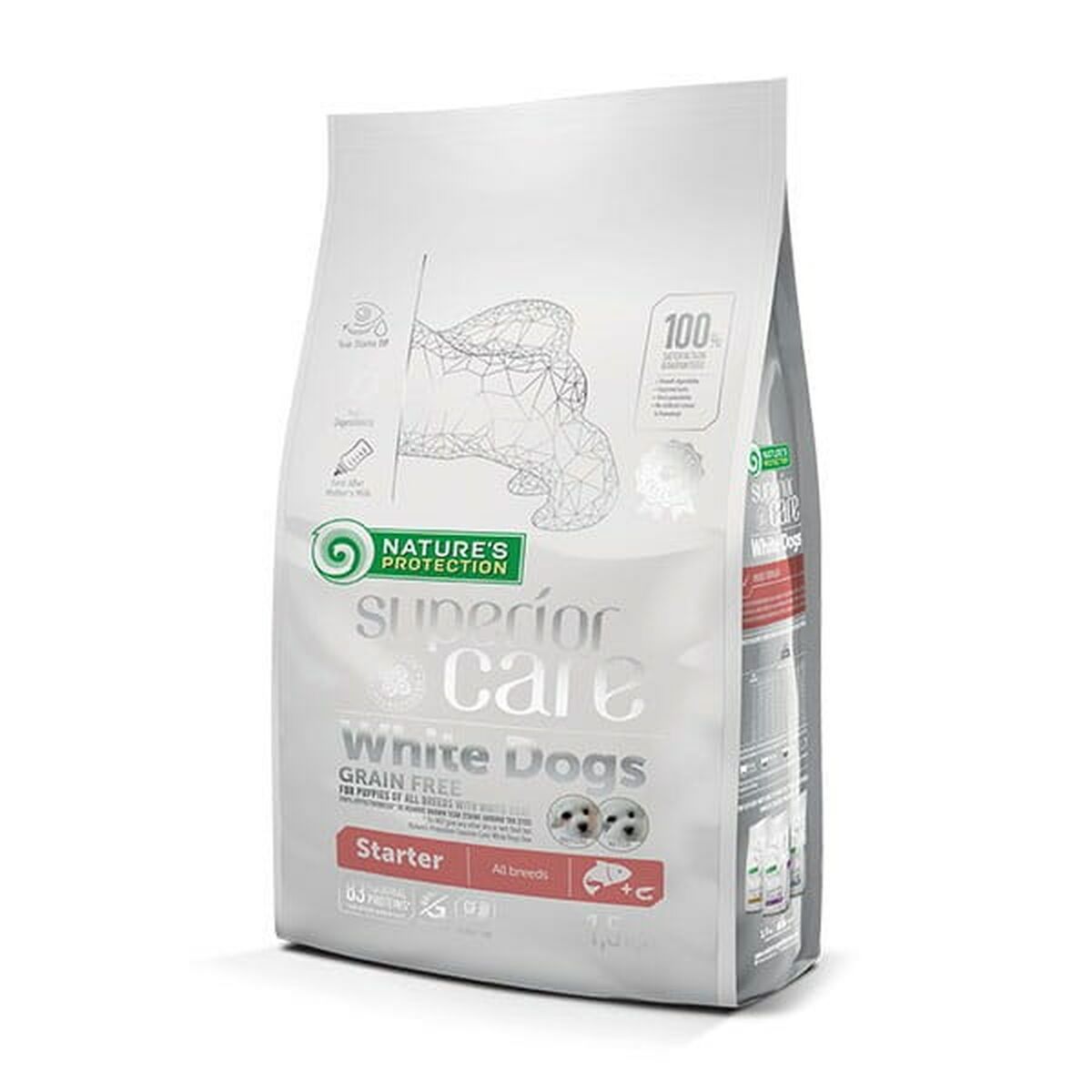 Foder NATURE'S PROTECTION Superior Care White Dogs Lax 1,5 Kg