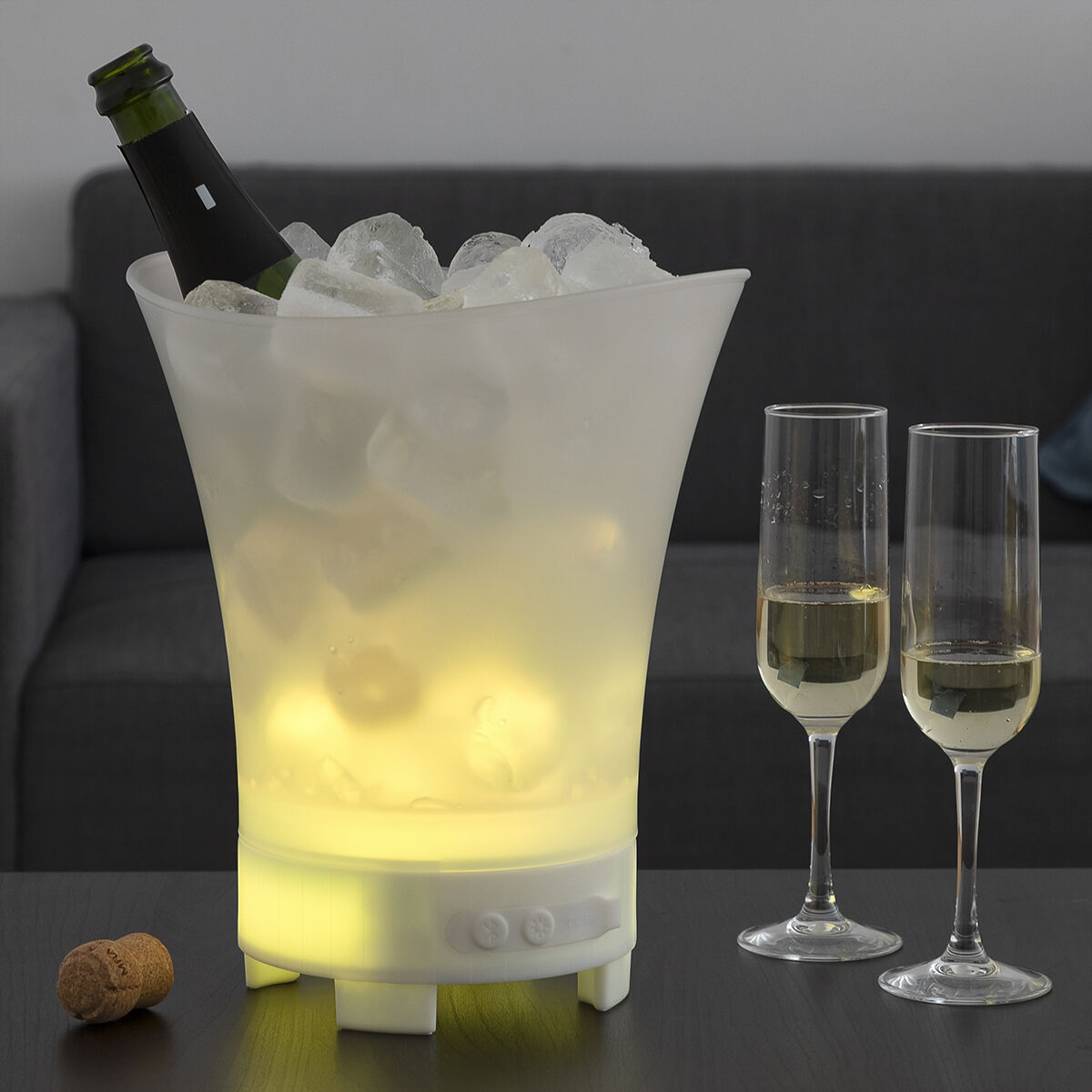 LED-hink med återuppladdningsbar högtalare Sonice InnovaGoods - 42