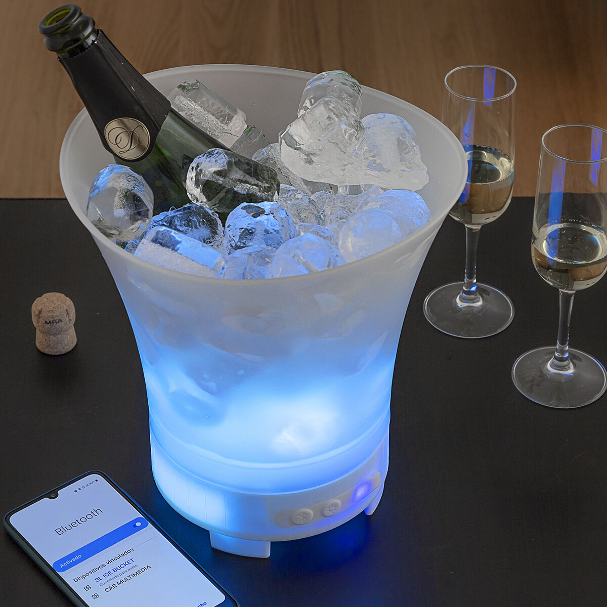 LED-hink med återuppladdningsbar högtalare Sonice InnovaGoods - 34