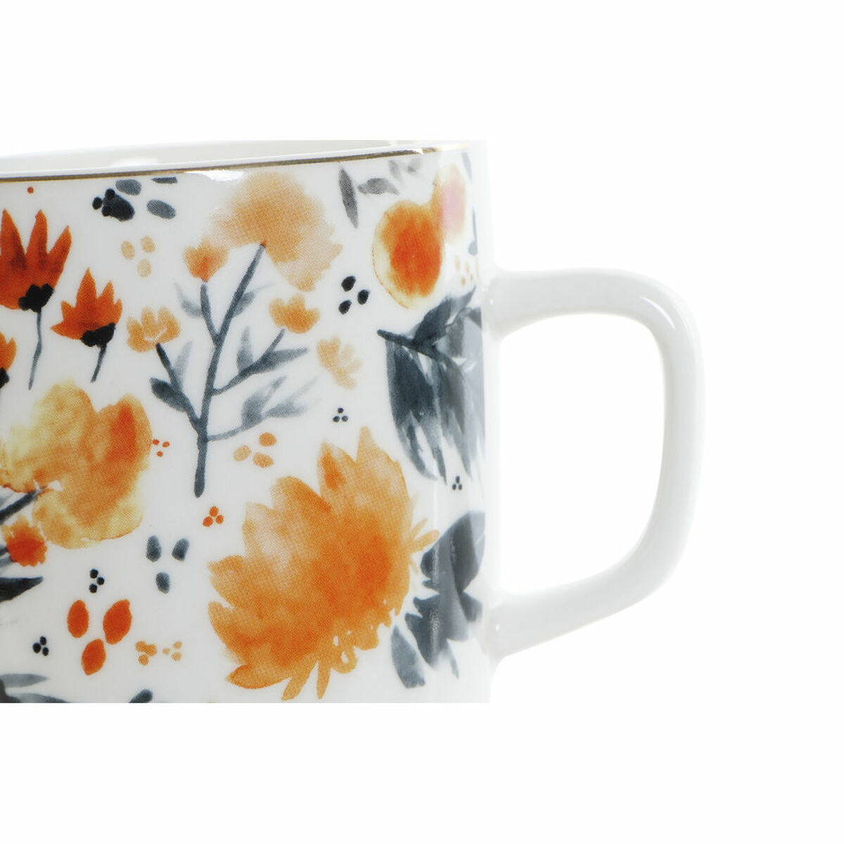 Koppar DKD Home Decor Porslin Blå Orange (380 ml) (12 x 8,5 x 9,5 cm) - 2