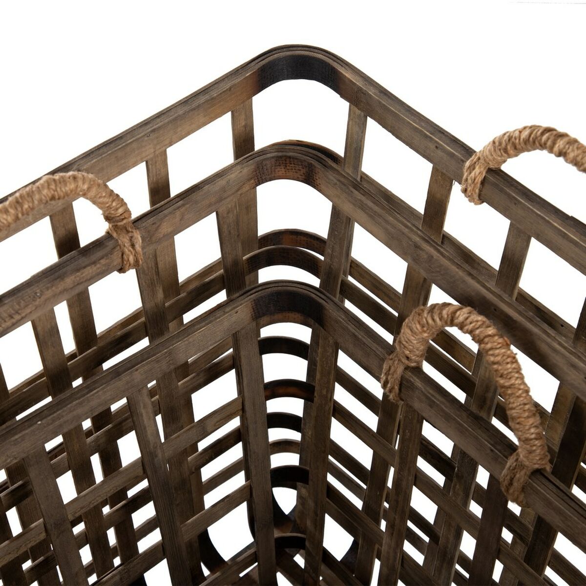 Korgset 42 x 42 x 37 cm Naturell Bambu (3 Delar) - 3