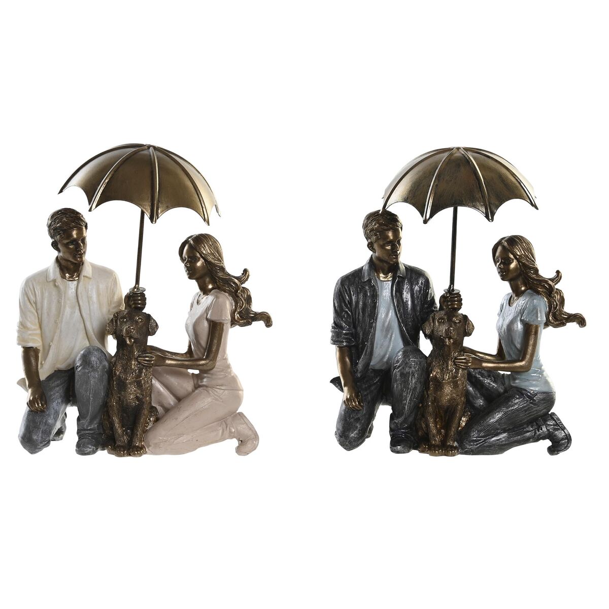 Prydnadsfigur DKD Home Decor 15,5 x 8,5 x 14,5 cm 15,5 x 8,5 x 19 cm Multicolour Par (2 antal) - 3