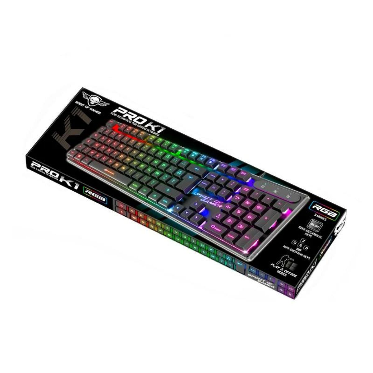 Tangentbord Spirit of Gamer PRO-K1 Qwerty Spanska Svart - 2