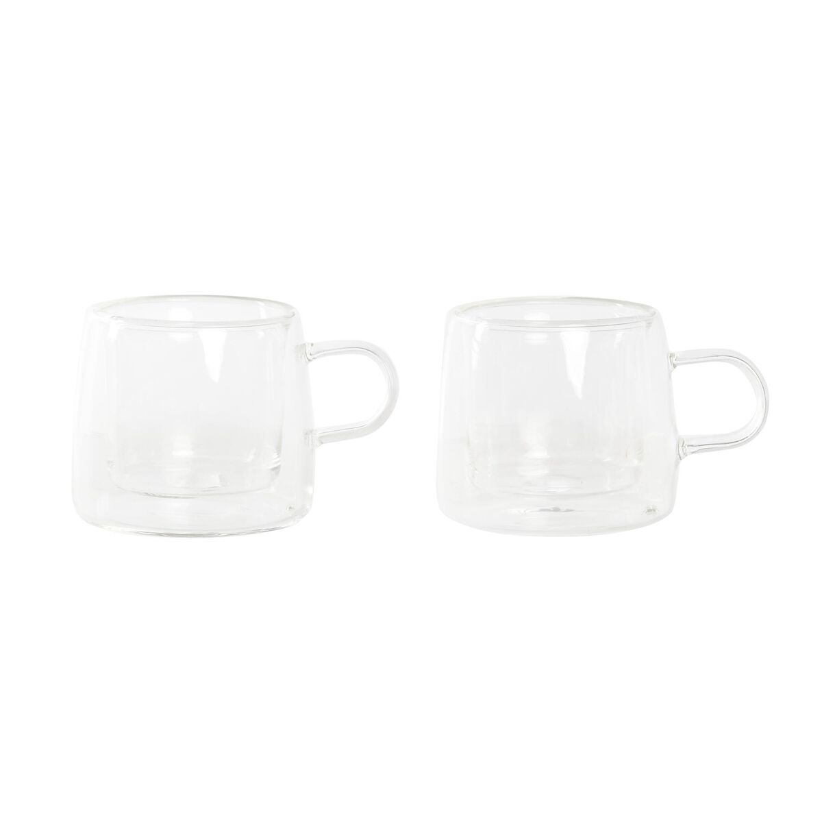 Set med kaffekoppar DKD Home Decor Glas Transparent Borosilikatglas (80 ml)