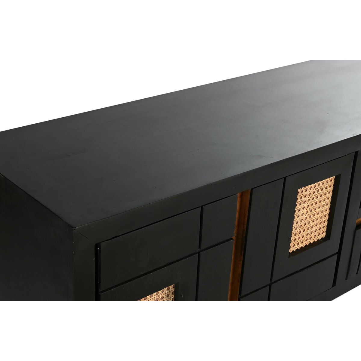 TV-möbler DKD Home Decor Svart Rattan Mangoträ (145,5 x 40,5 x 60 cm) - 13