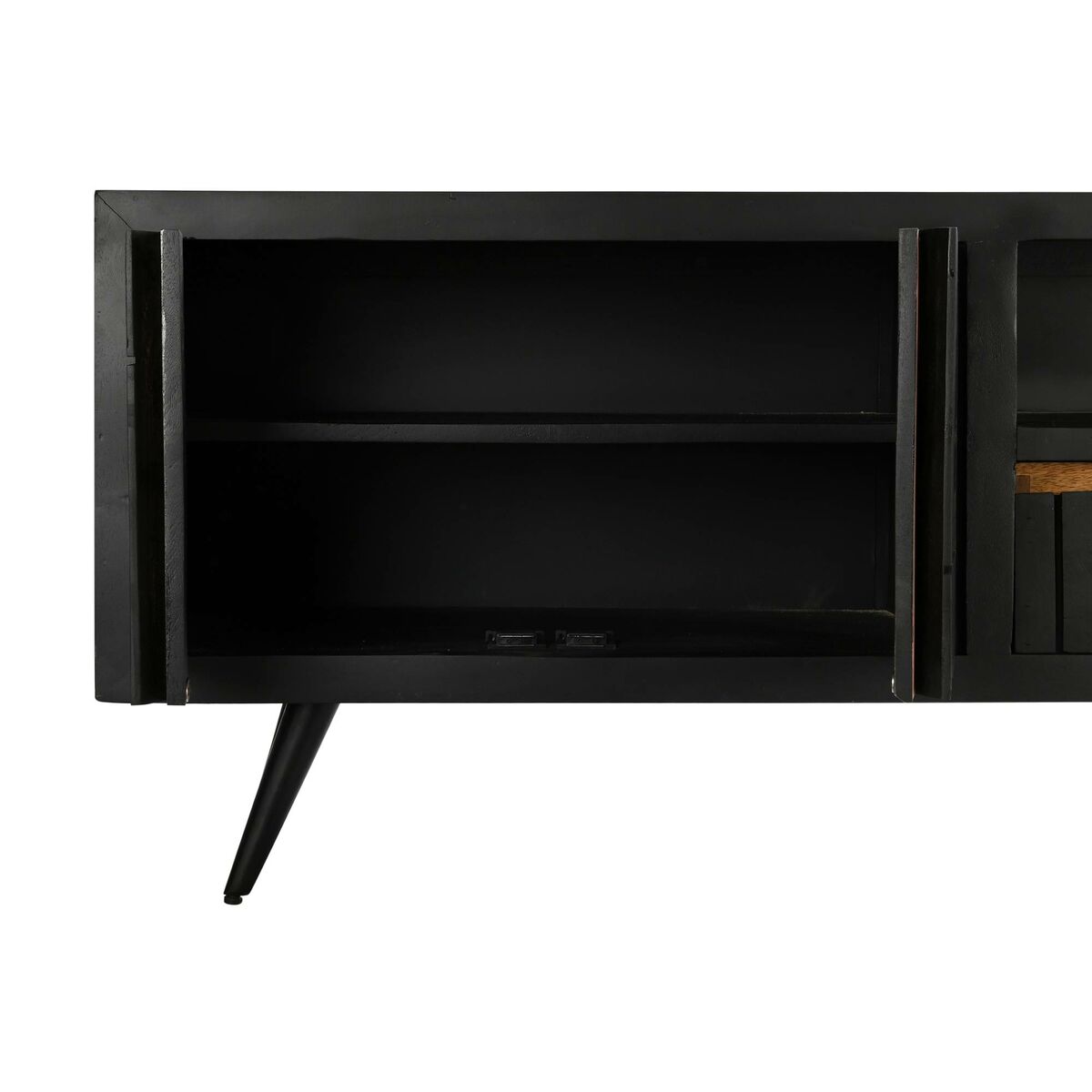 TV-möbler DKD Home Decor Svart Rattan Mangoträ (145,5 x 40,5 x 60 cm) - 7