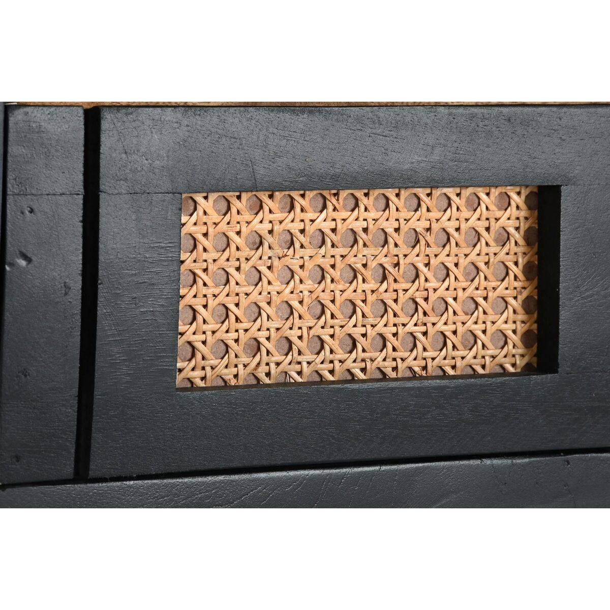 TV-möbler DKD Home Decor Svart Rattan Mangoträ (145,5 x 40,5 x 60 cm) - 4