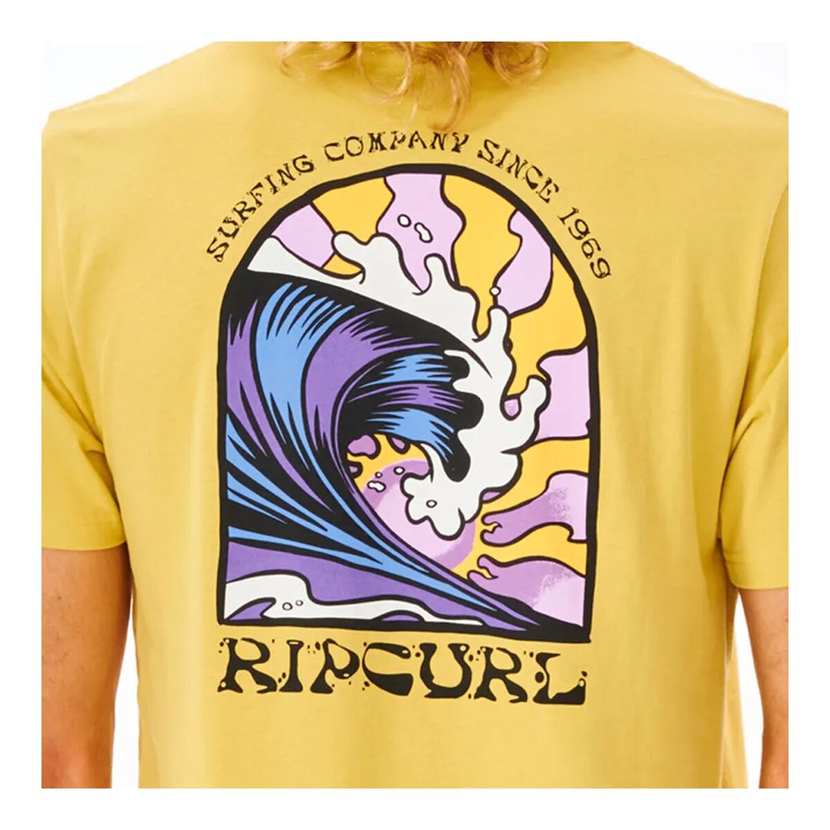 T-shirt med kortärm Herr Rip Curl Gul Män - 4