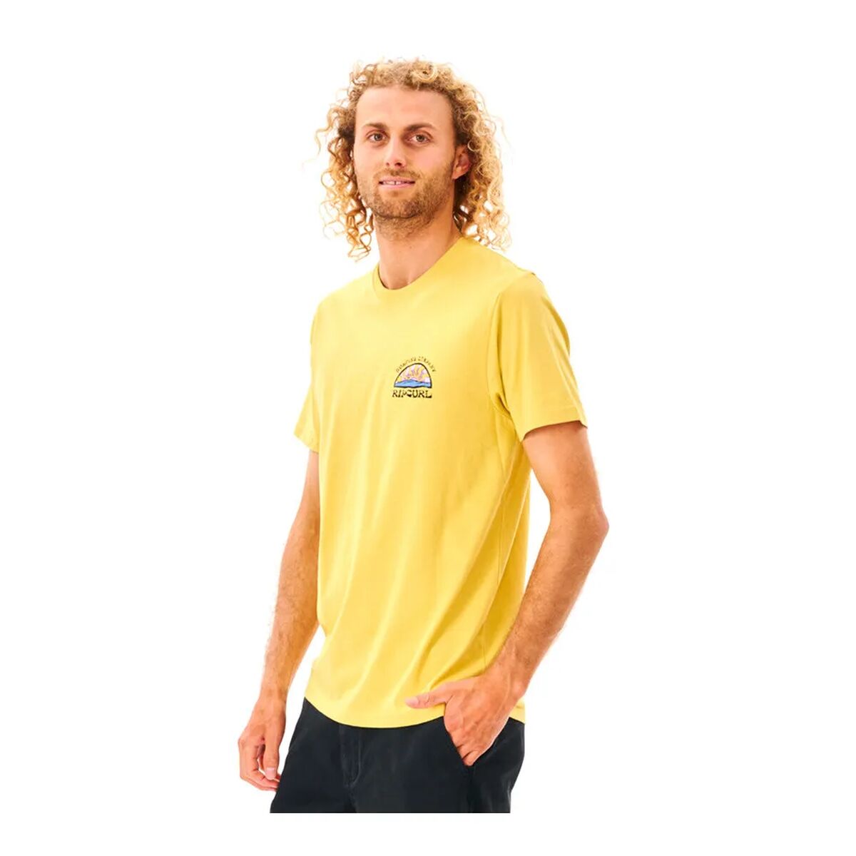 T-shirt med kortärm Herr Rip Curl Gul Män - 2