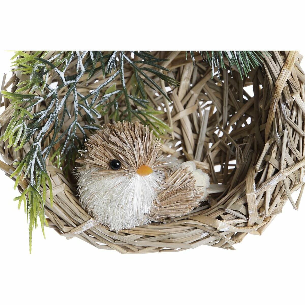 Julgranskula DKD Home Decor Polyester Rattan (14 x 11 x 15 cm) (2 antal) - 2