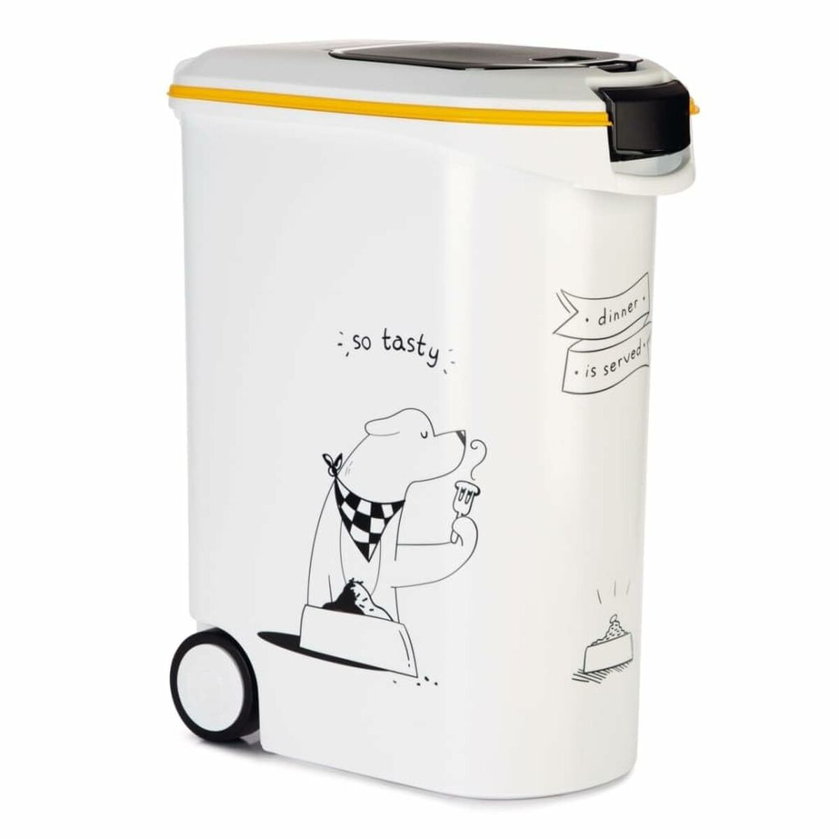 Pet food canister Curver 794096 Med hjul Vit Plast 20 kg 54 L 49,3 x 27,8 x 60,5 cm - 2