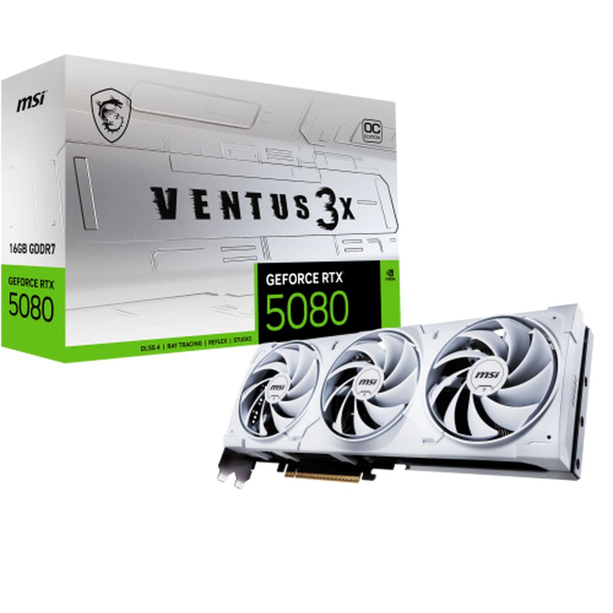 Grafikkort MSI GEFORCE RTX 5080 16G VENTUS 3X OC WHITE GEFORCE RTX 5080 16 GB GDDR6X