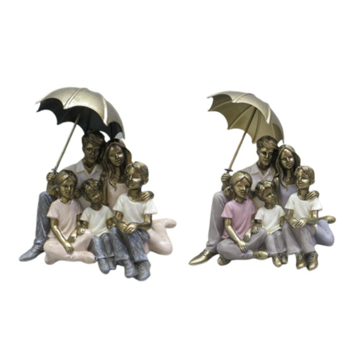 Prydnadsfigur DKD Home Decor 15,5 x 12 x 12,5 cm 15,5 x 12 x 16 cm Multicolour Familj (2 antal)