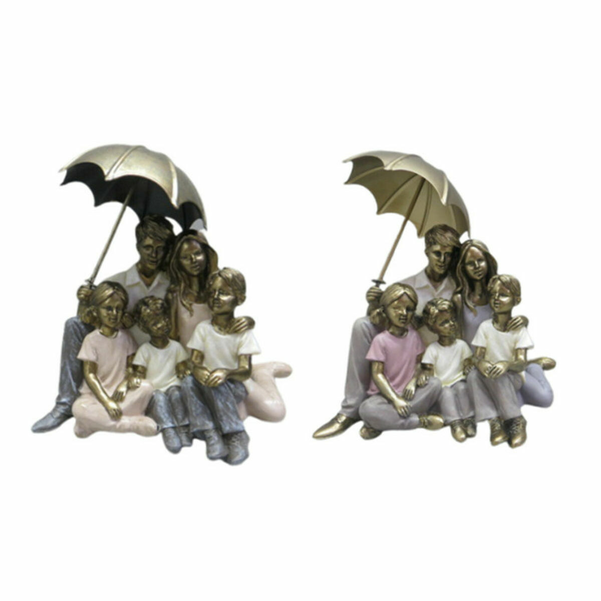 Prydnadsfigur DKD Home Decor 15,5 x 12 x 12,5 cm 15,5 x 12 x 16 cm Multicolour Familj (2 antal) - 2