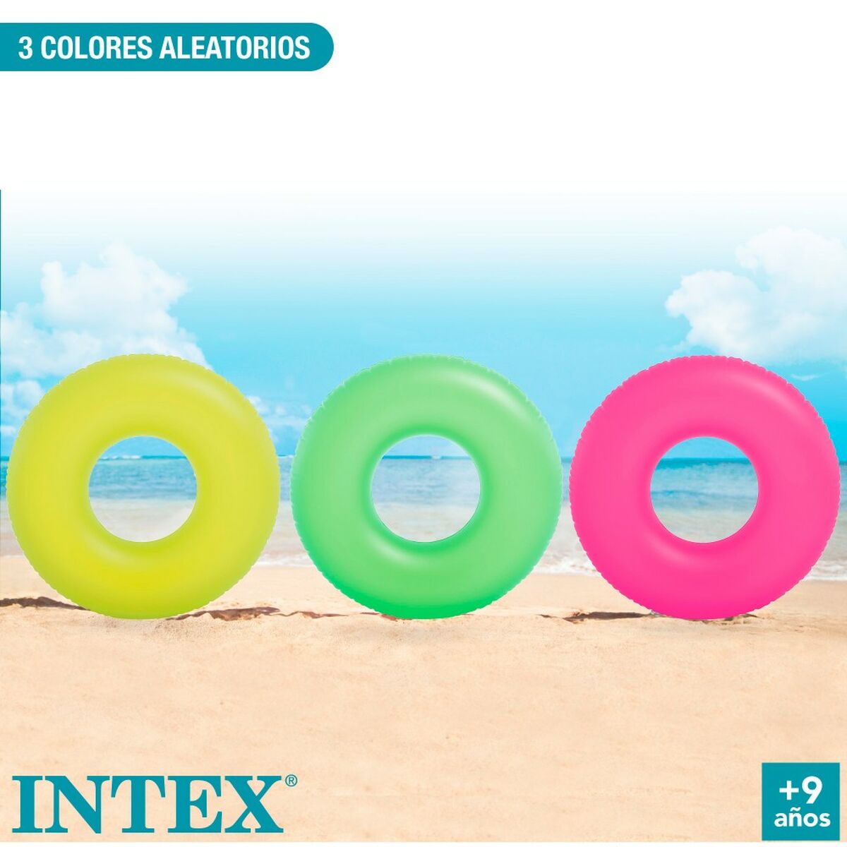 Badring Donut Intex Neon 91 x 91 cm (24 antal) - 9