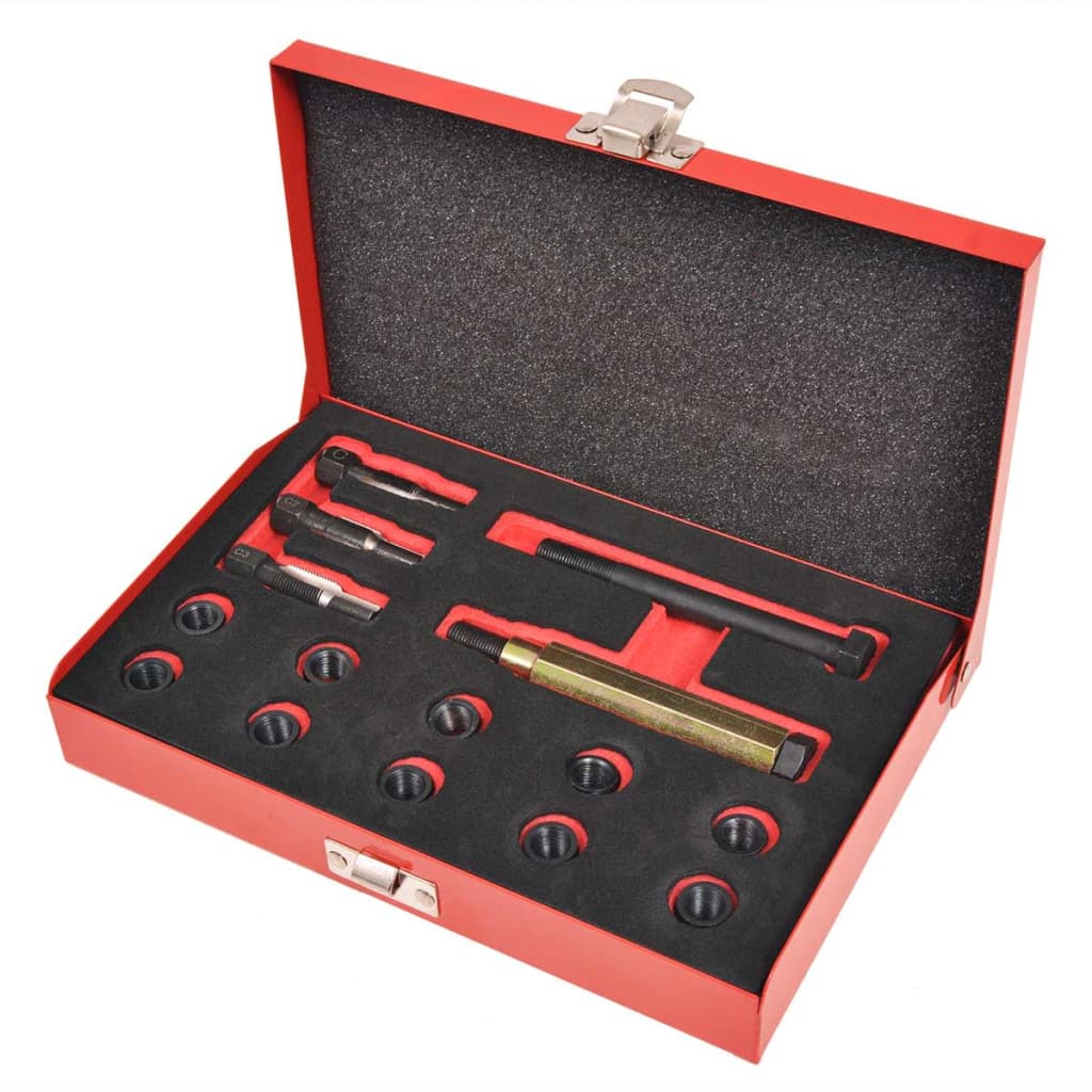 vidaXL Reparationssats för glödstift 15 delar M10 x 1,0 mm