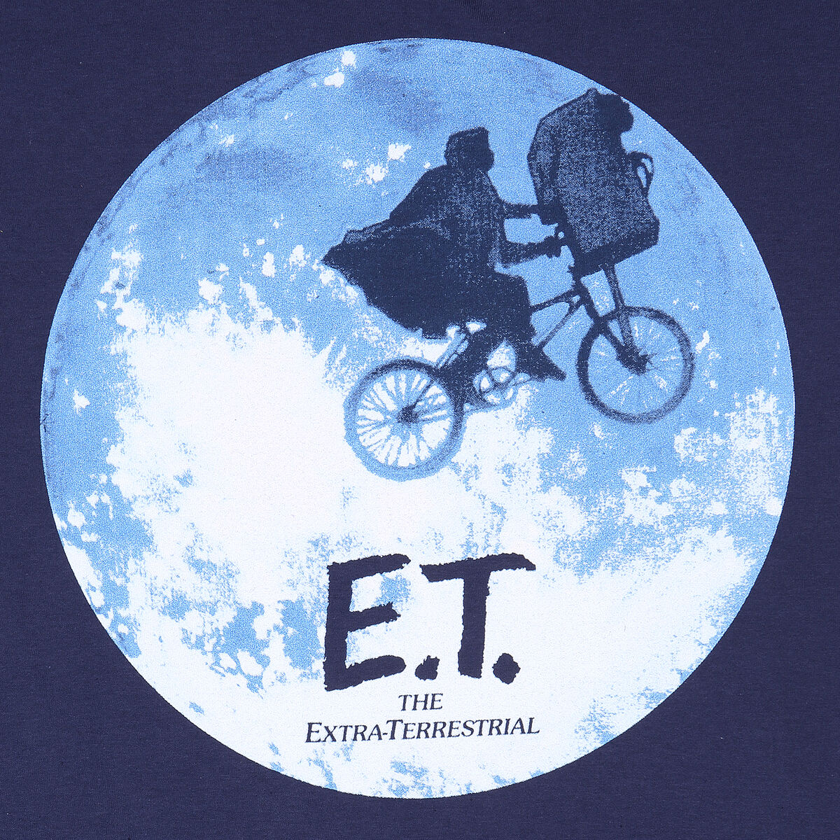 T-shirt med kortärm E.T. Moon Silhouette Blå Unisex - 3
