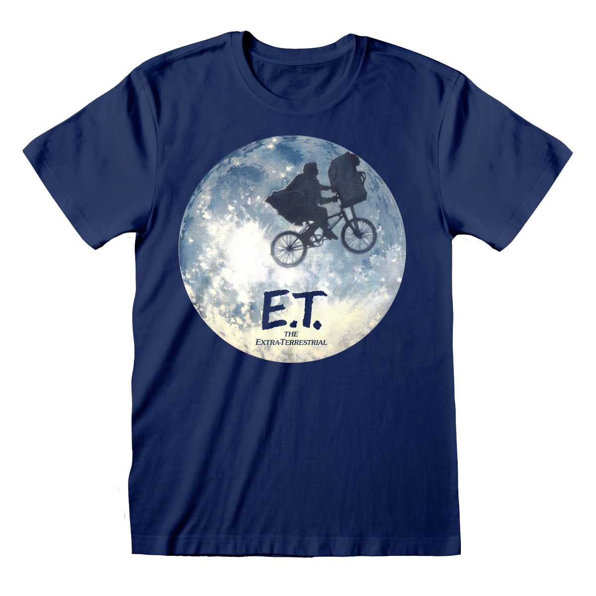 T-shirt med kortärm E.T. Moon Silhouette Blå Unisex
