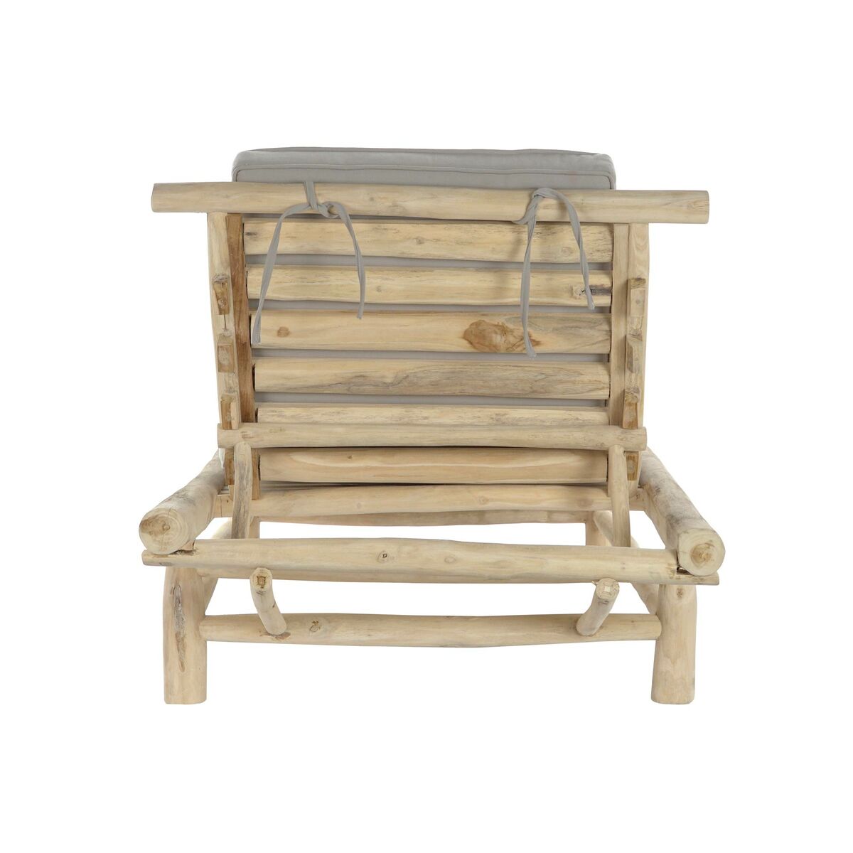 Edények DKD Home Decor Naturell Teak Polyester Ljusgrå (209 x 86 x 35 cm) - 4