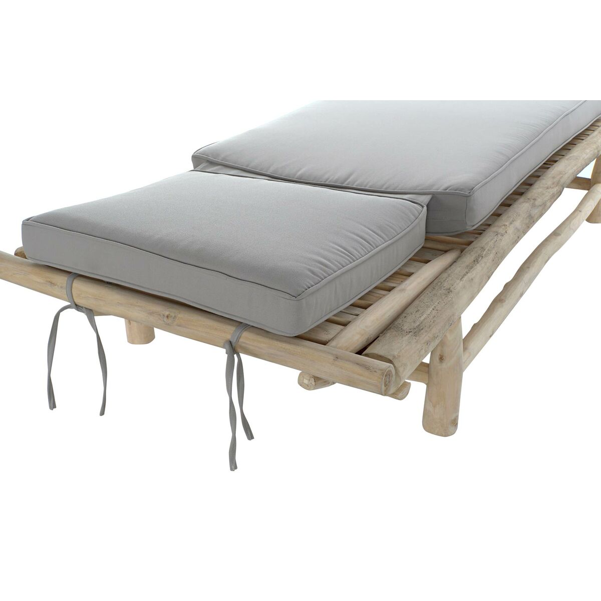 Edények DKD Home Decor Naturell Teak Polyester Ljusgrå (209 x 86 x 35 cm) - 5