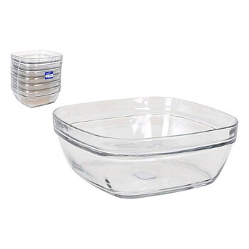 Salladsskål Duralex Lys Fyrkantig Stapelbara (20 x 20 x 8 cm) (2 L)