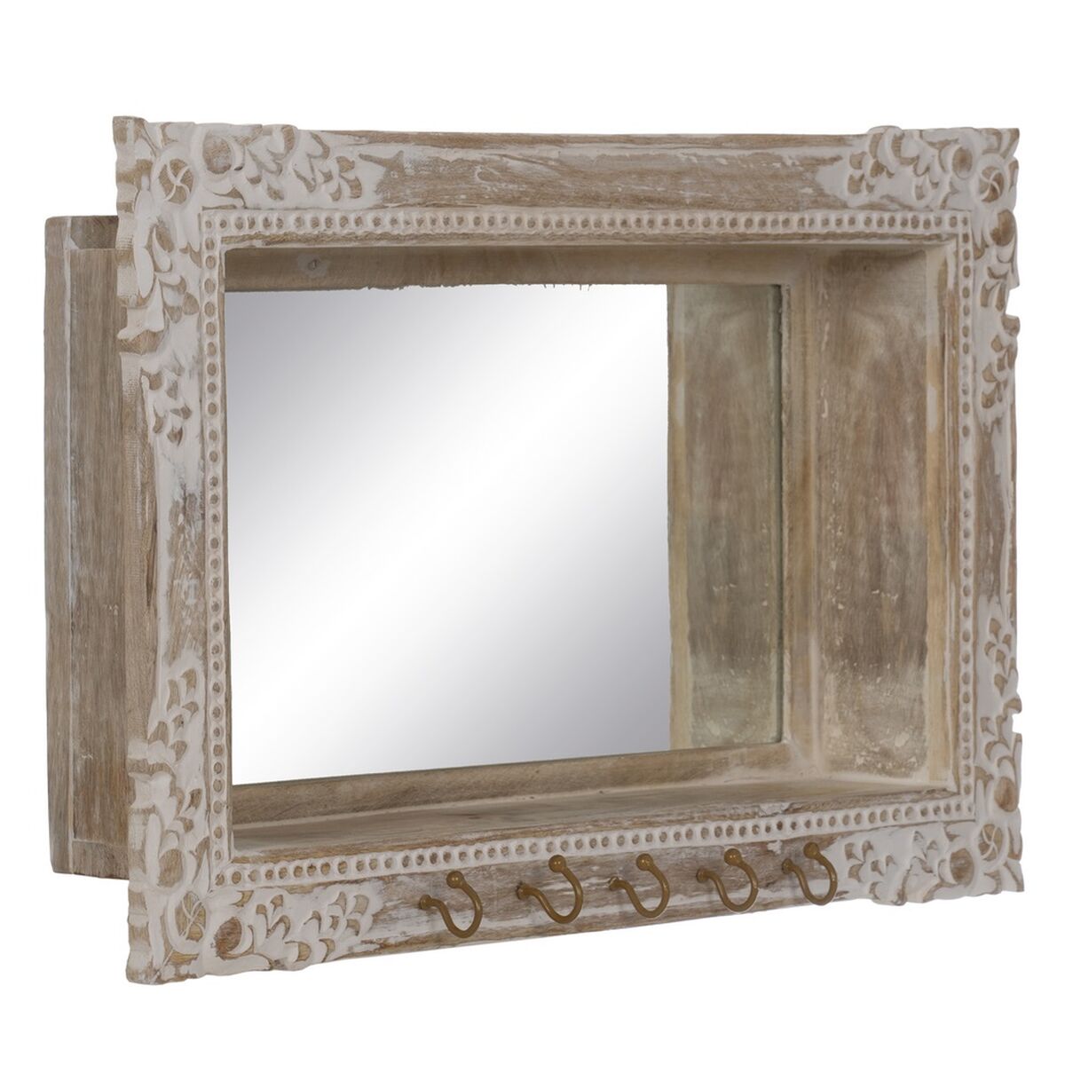 Väggspegel Vit Beige Vertikalt 61 x 10,79 x 38 cm