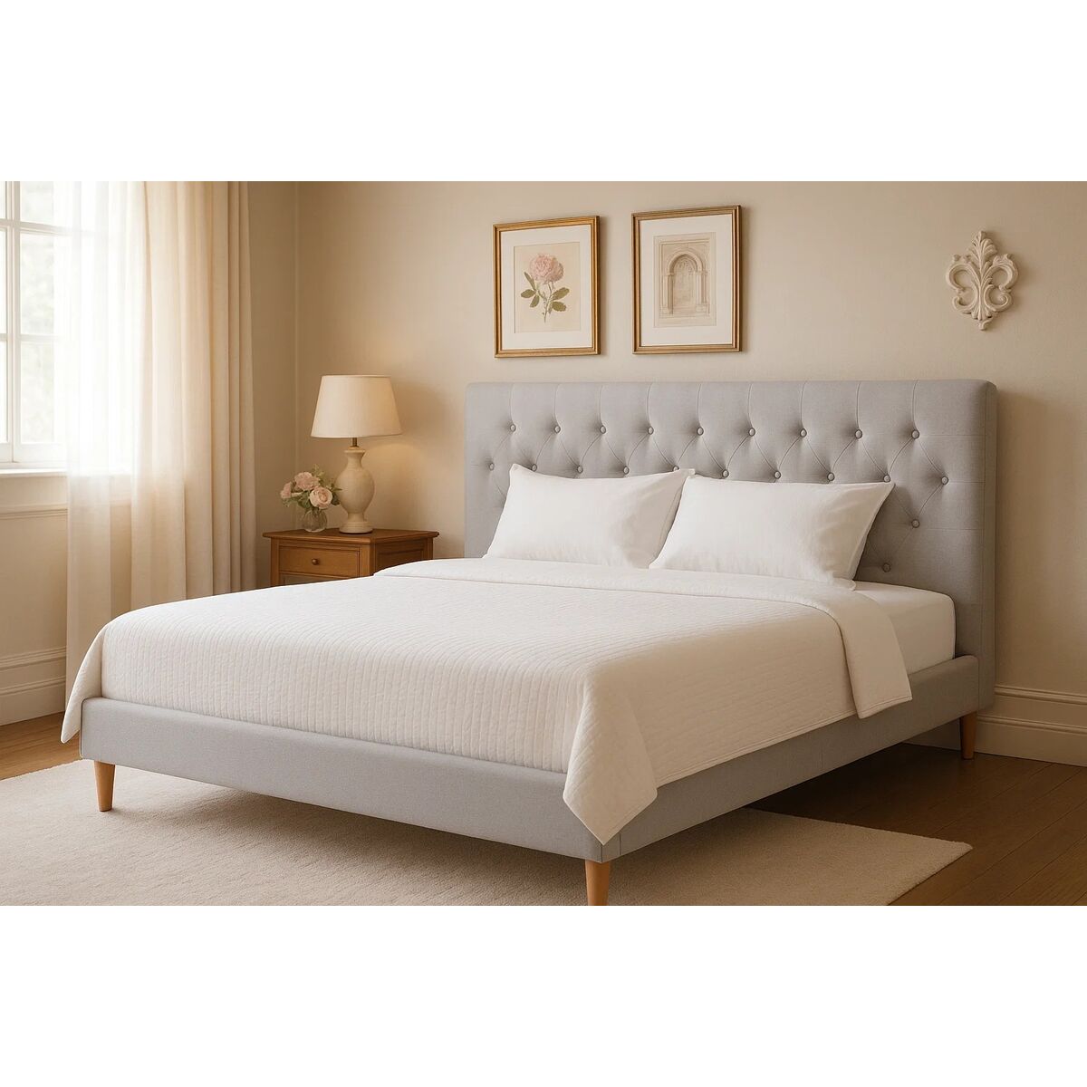 Säng Home ESPRIT Beige 170 X 219 X 104 CM - 2
