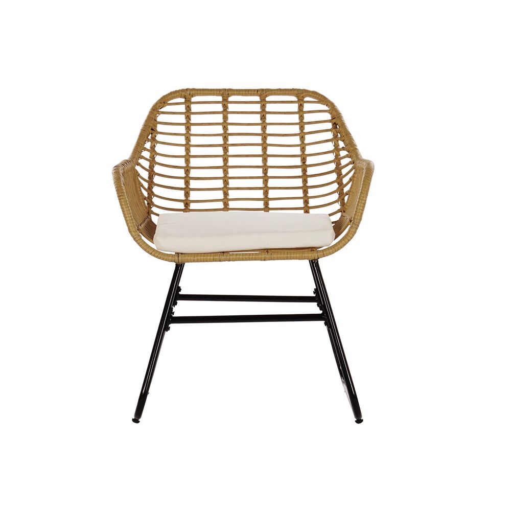 Trädgårdssoffa DKD Home Decor Brun Metall Polyester syntetisk rattan (124 x 74 x 84 cm) - 4