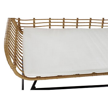 Trädgårdssoffa DKD Home Decor Brun Metall Polyester syntetisk rattan (124 x 74 x 84 cm)