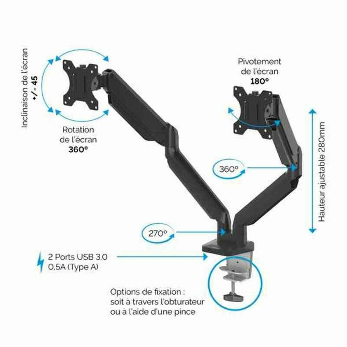 TV-fäste med arm Fellowes 8042501 Svart Flerarmad - 4