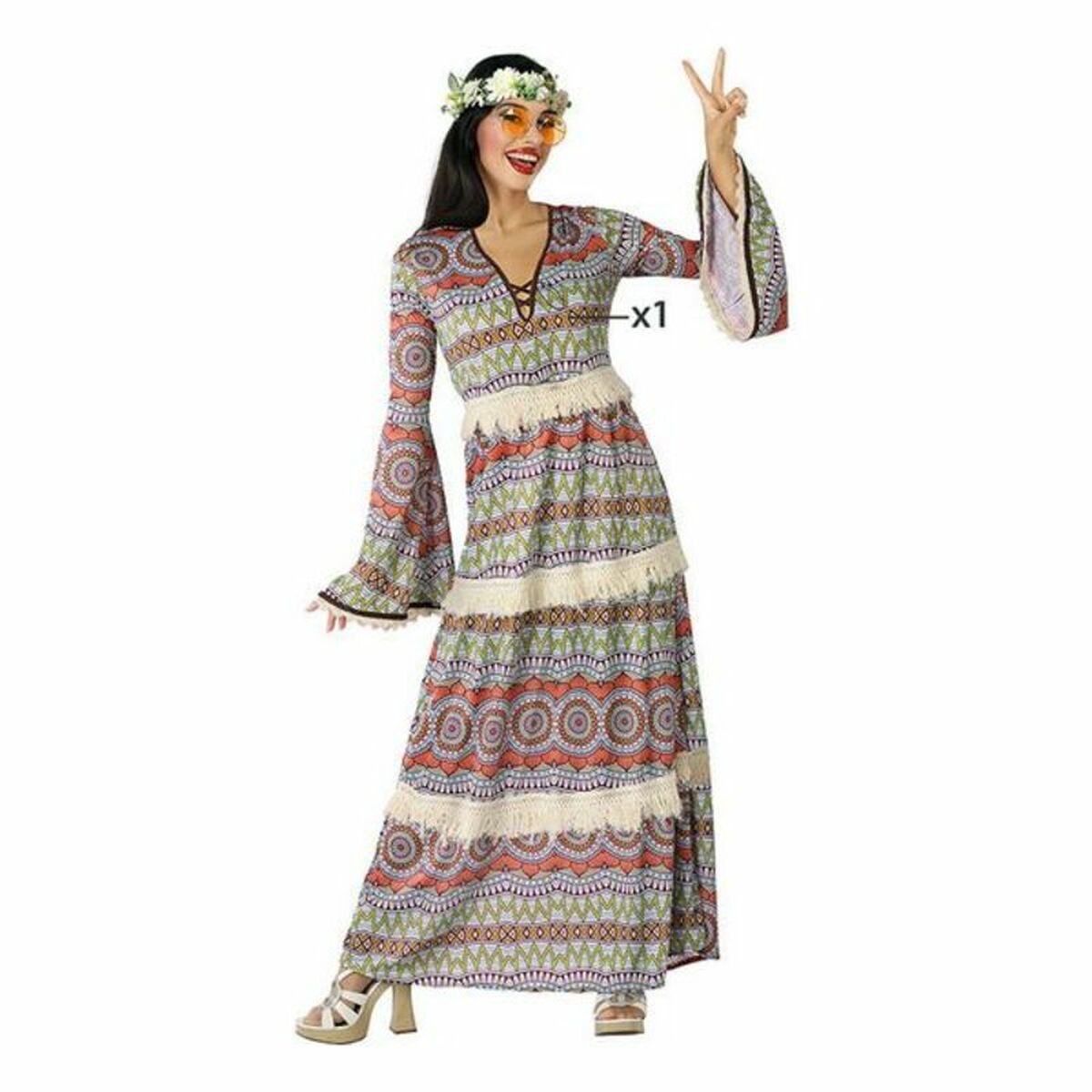 Maskeraddräkt vuxna Hippie Multicolour (1 antal) - 6