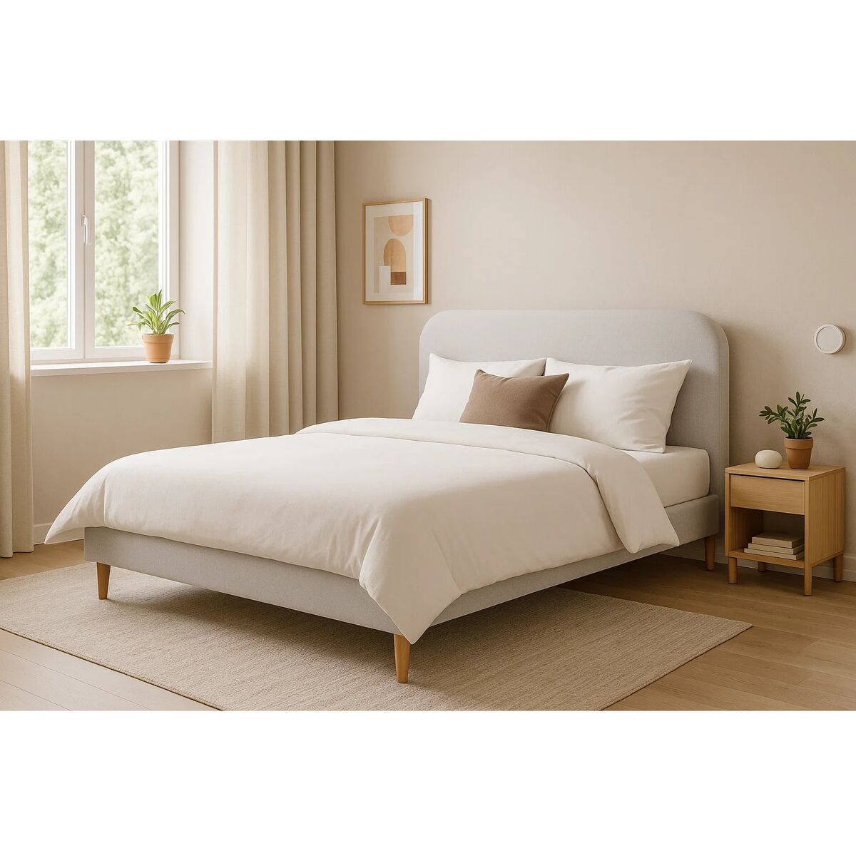 Säng Home ESPRIT Beige 170 X 219 X 104 CM - 2