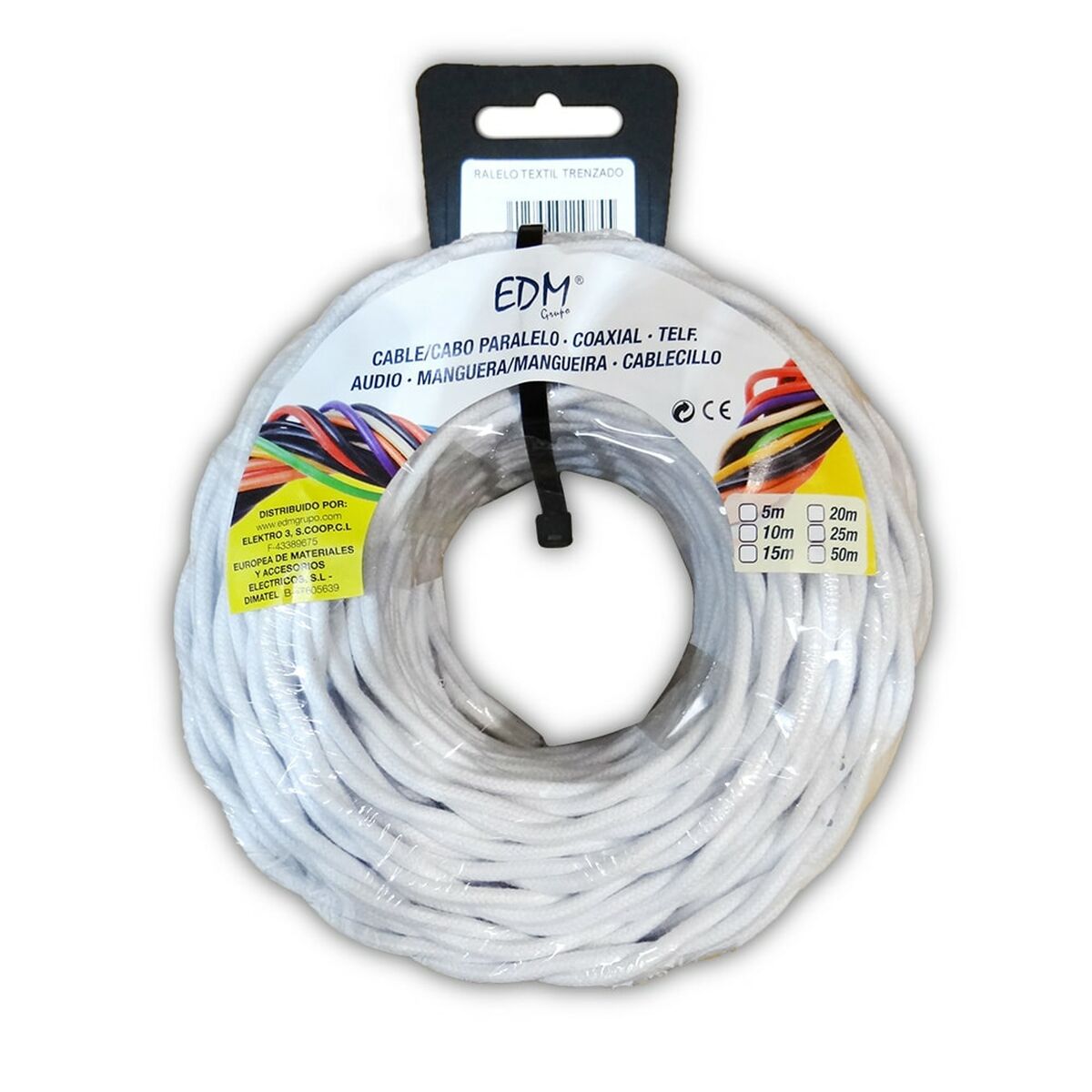 Parallel interfacekabel EDM 11989 11989 Vit 25 m