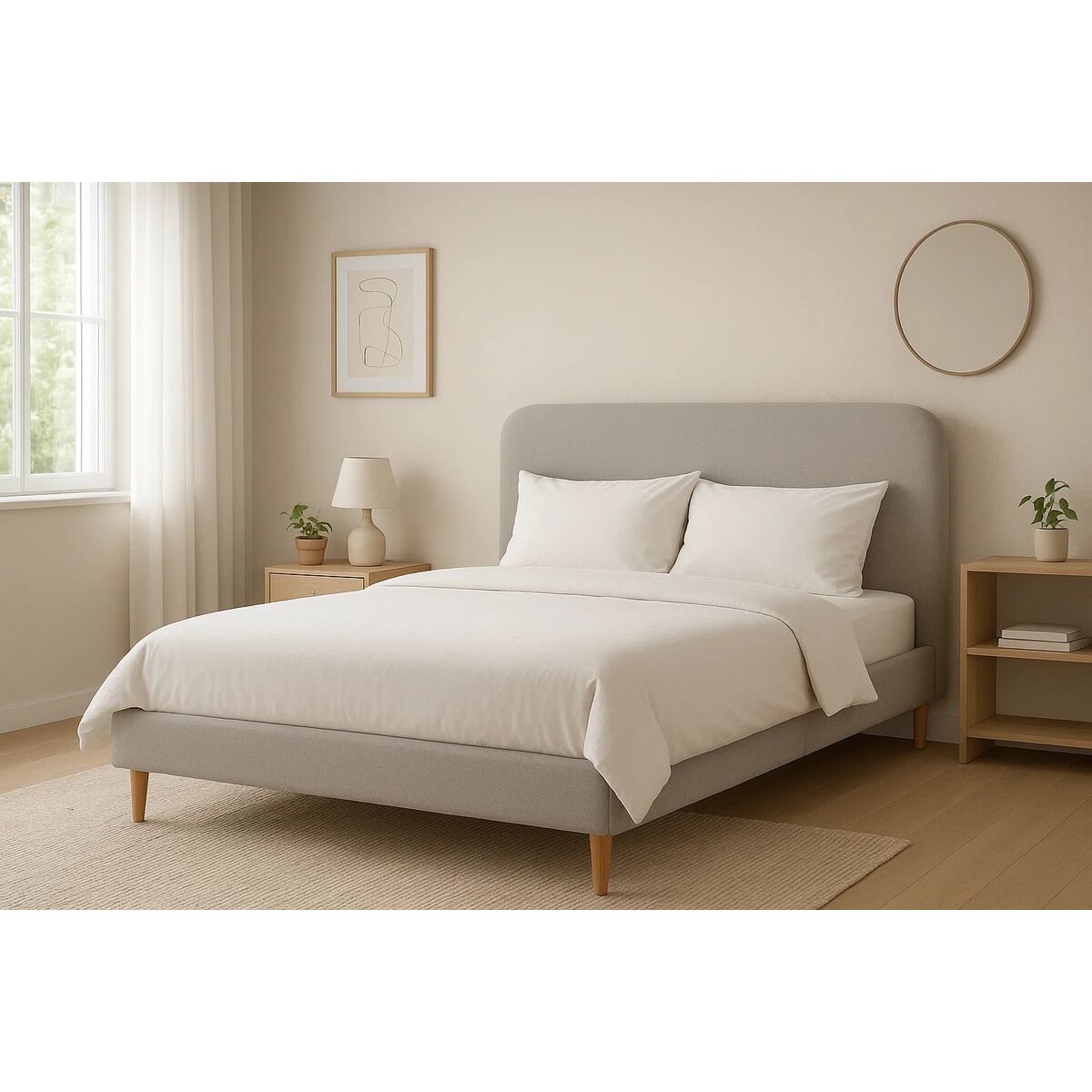 Säng Home ESPRIT Beige 170 X 219 X 104 CM - 2