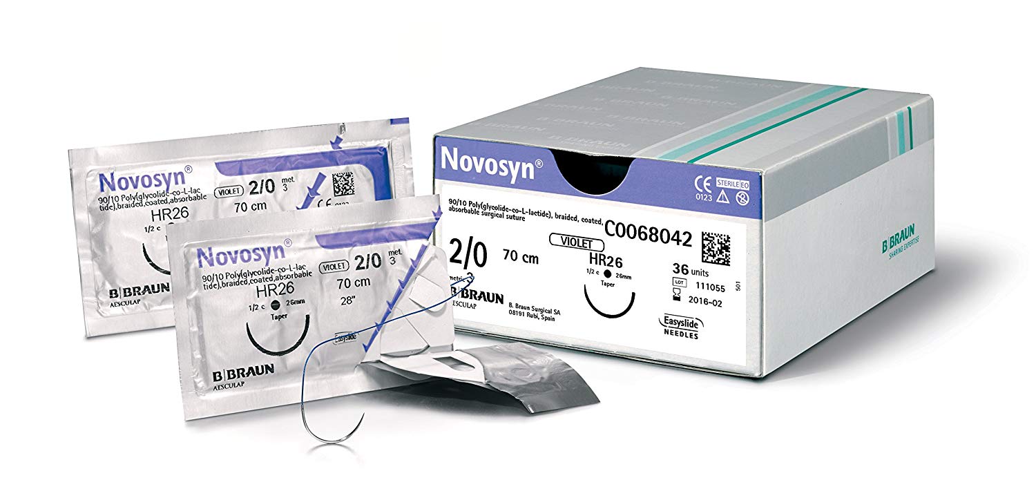Novosyn suture 6-0 G0069734, 45cm 2XVLM8 (MDDP, undyed)