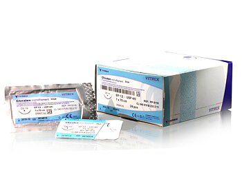 Chiralen suture 6-0,  2xDR 10 mm needles, 45 cm blue EXP 2026-06