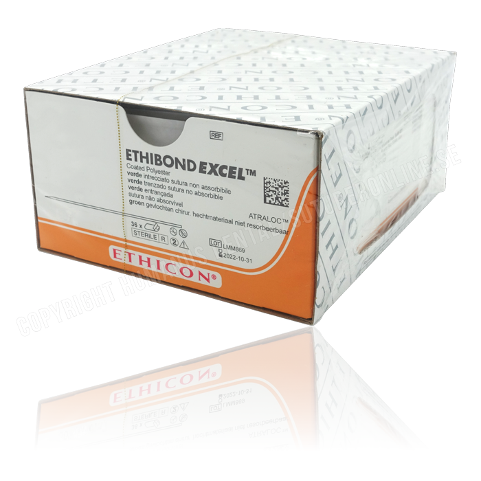 Ethibond suture 1, EH7674H, CP-1 needle, 75 cm green EXP 2027-05 - 2