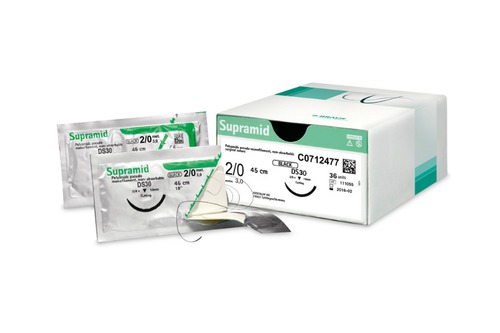Supramid sutur 5-0 G0712124, 45CM DS16 needle, black