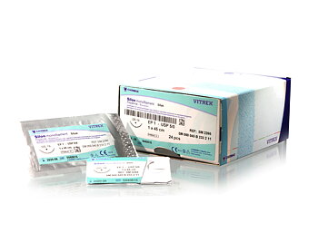 Silon sutur 2-0, DS 25 mm needle, 45 cm blue