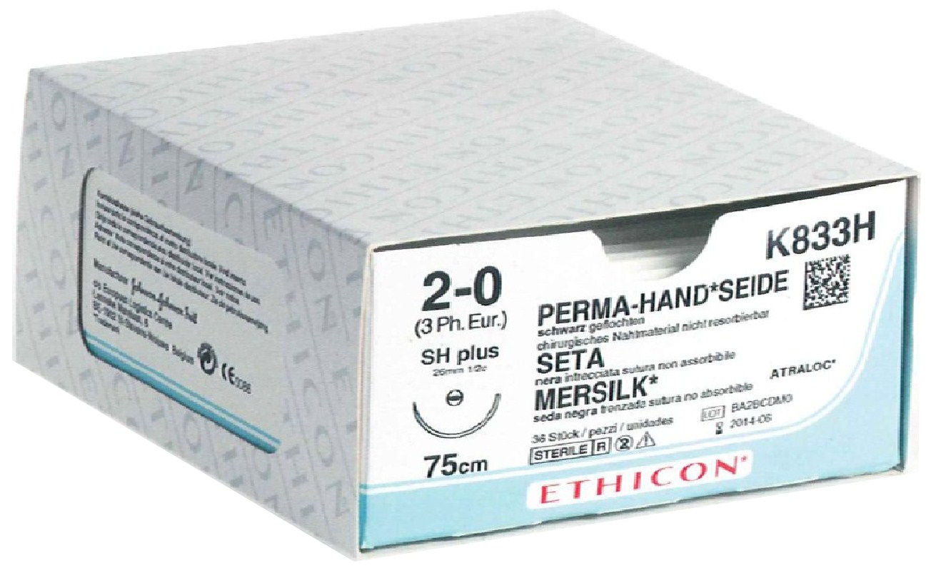 Silke sutur 4-0, K861H, ST-4 needle, 75 cm black - 2