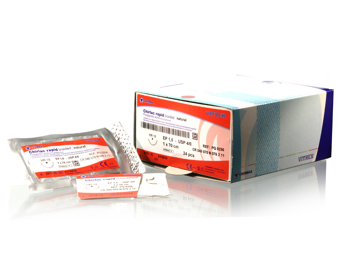 Chirlac Rapide suture 2-0, HR 40 mm needle, 90 cm undyed EXP 2026-12