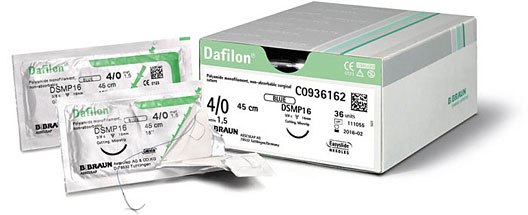 Dafilon suture 2-0, C0932663, 75 cm GS60 needle DDP, blue EXP 2026-09