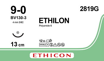 Ethilon suture 9-0, 2819G, BV130-3 13 cm black EXP 2027-06