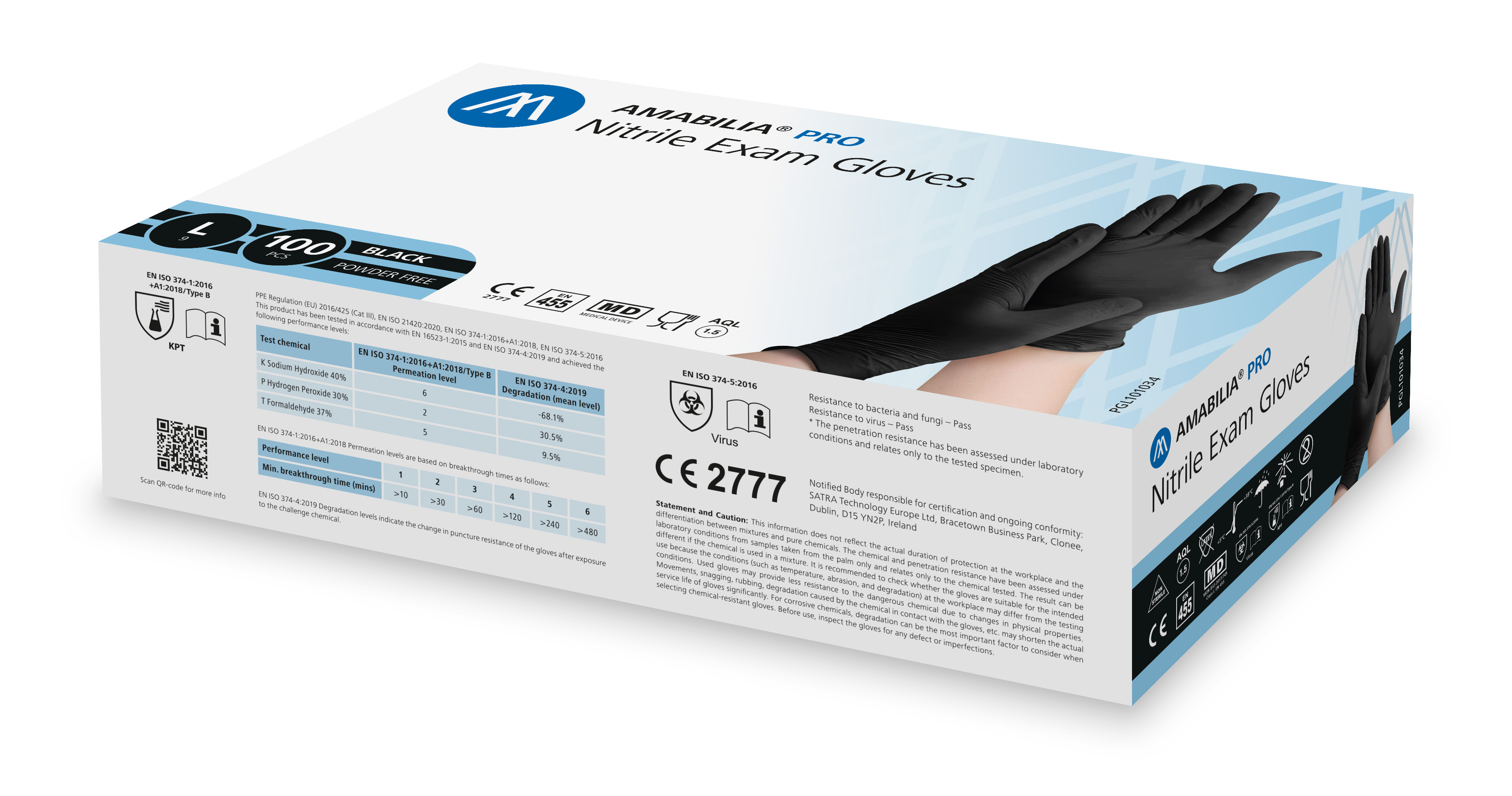 Examination glove nitrile L Black 100 pcs - 2
