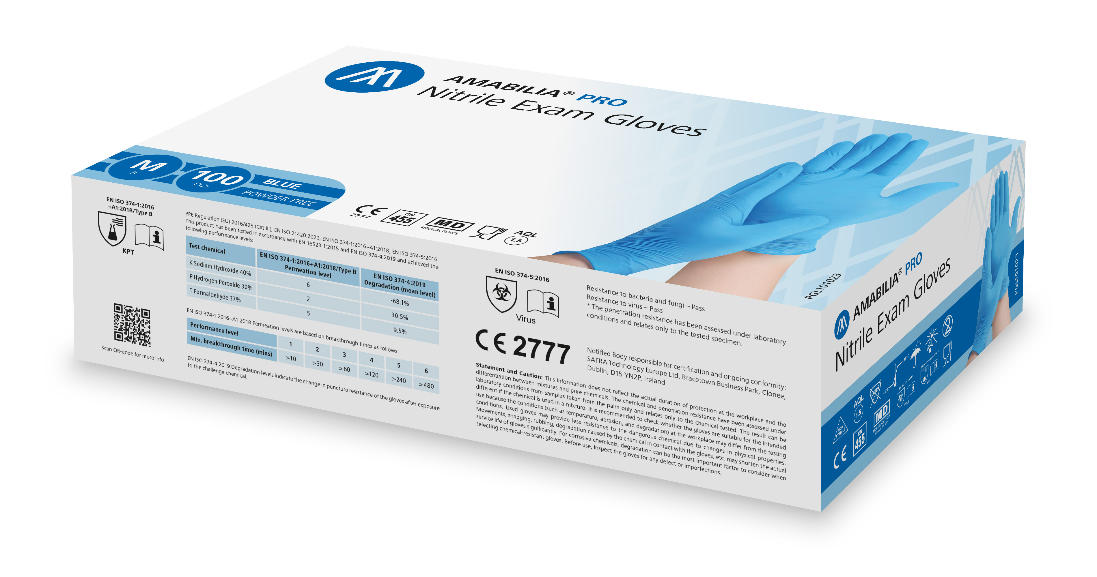 Examination glove nitrile M Blue 100 pcs - 2