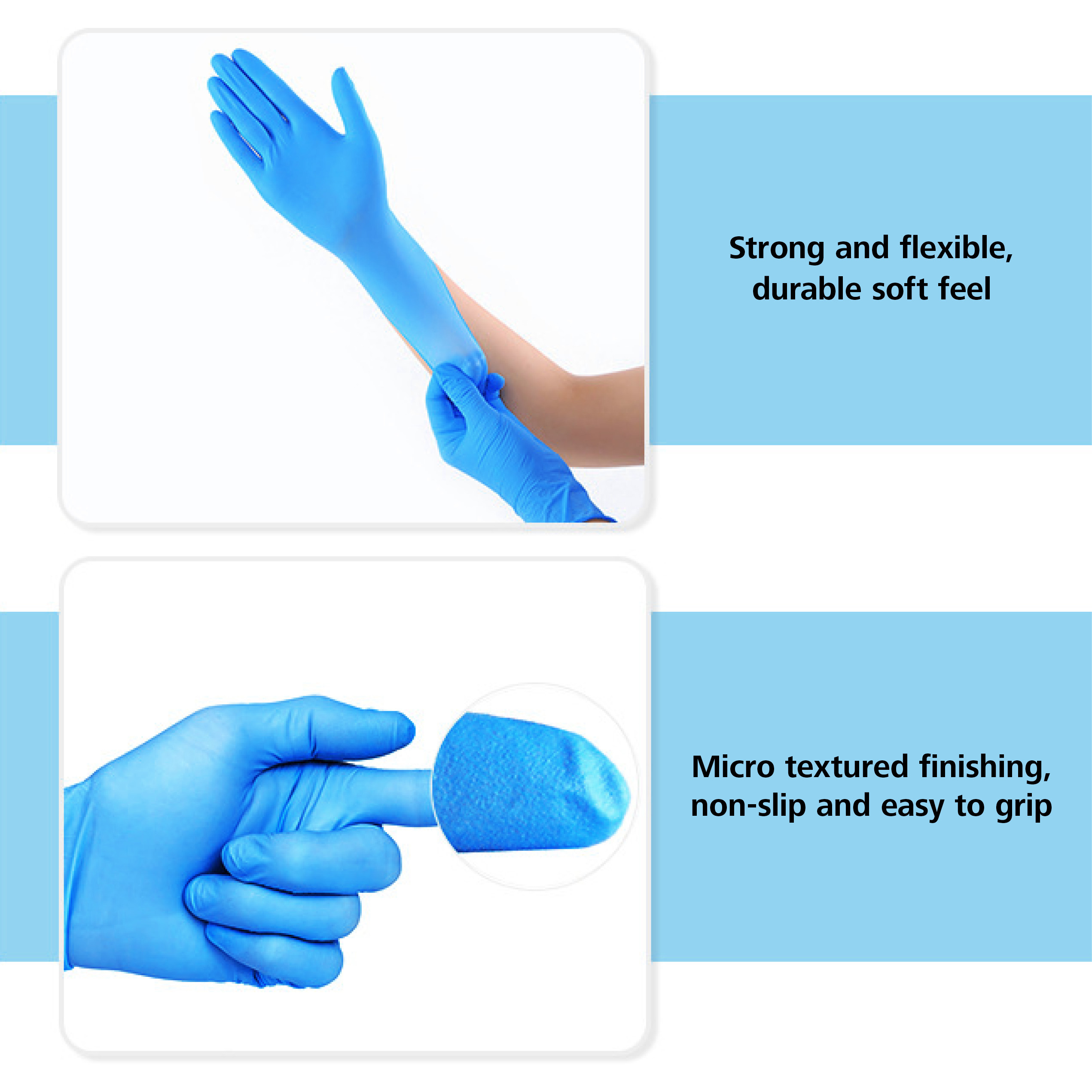 Examination glove nitrile M Blue 100 pcs - 4