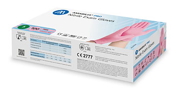 Examination glove nitrile S Pink 100 pcs
