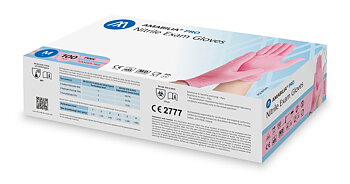 Examination glove nitrile M Pink 100 pcs