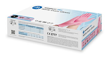 Examination glove nitrile L Pink 100 pcs