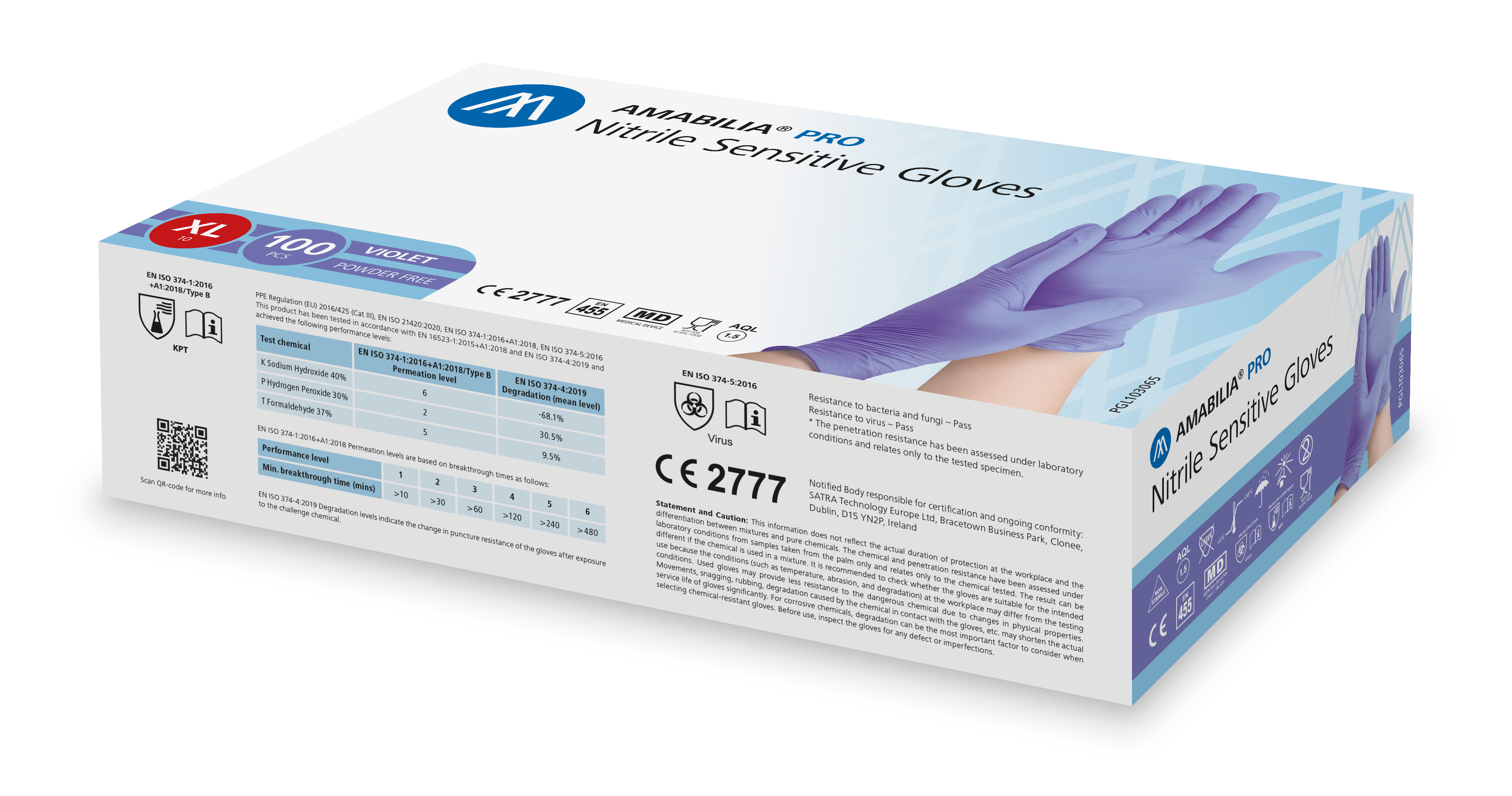 Examination glove sensitive nitrile XL Purple 100 pcs - 2